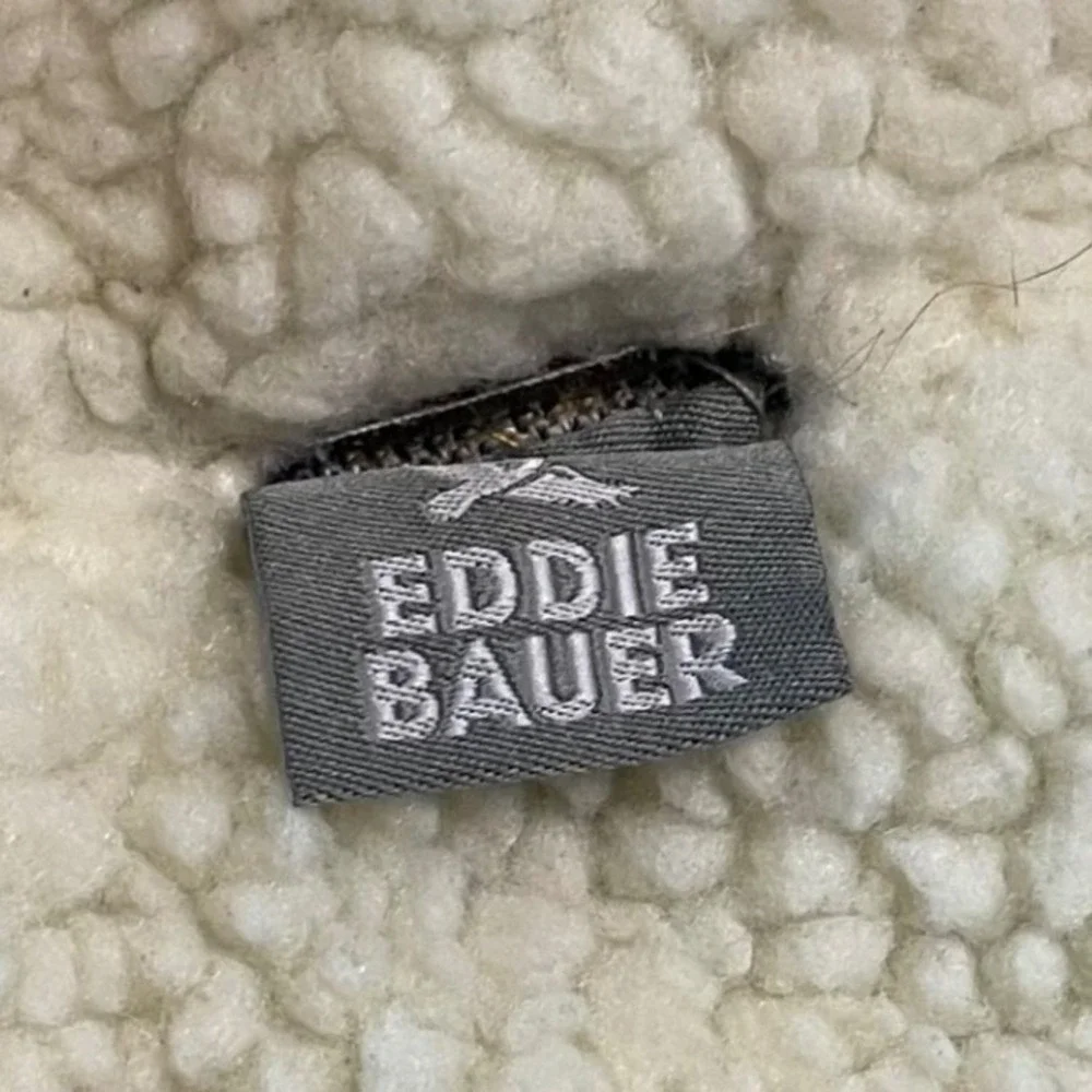 Eddie Bauer Dog Vest Small Grey Plaid Corduroy Faux Shearling Fleece Jacket